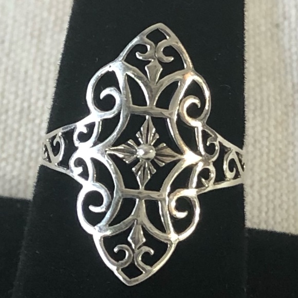 Sterling Silver .925 NWT Dainty Filigree Ring Wms Sz 10 - Picture 3 of 14